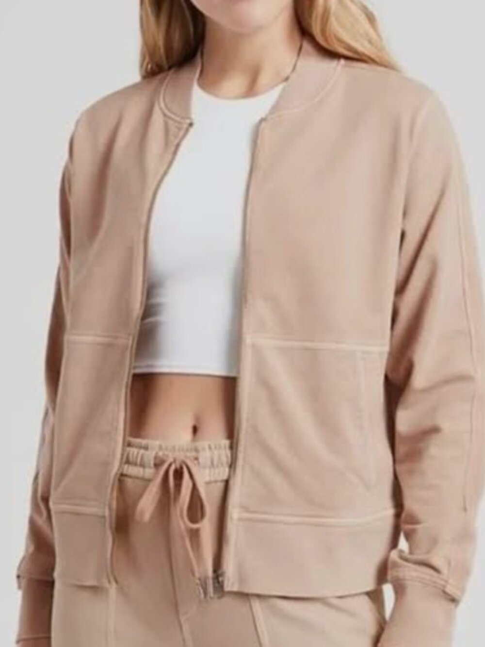 Athleta Womens Farallon Semi Fitted Jacket Size XL Brown Full Zip Lightweight